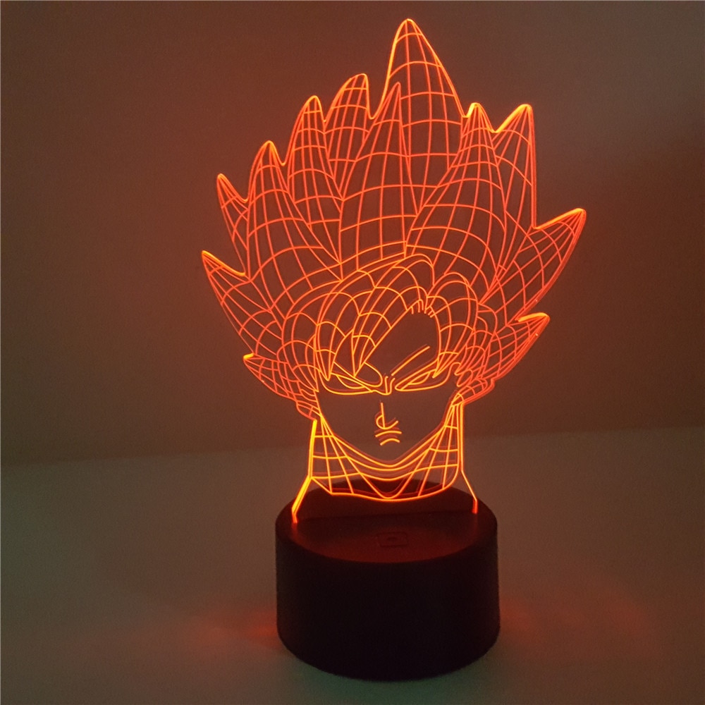 Goku Head Table 3D Lamp